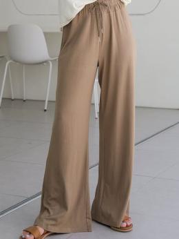 Damen Lässig Unifarben Herbst Mikro-Elastizität Täglich Weit Bestseller Hose mit Weitem Bein H-Linie Freizeithose