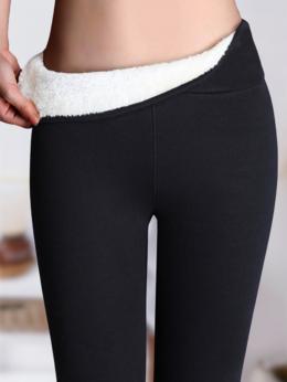 Damen Lässig Unifarben Winter Hohe Elastizität Fest Wärme Lang Legging H-Linie Leggings