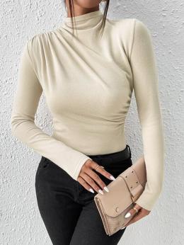 Damen Lässig Unifarben Winter Normal Täglich Standard Langarm Regelmäßig Regelmäßig T-Bluse
