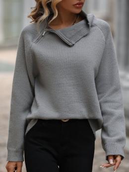 Damen Lässig Unifarben Winter Schwer Keine Elastizität Täglich Weit Regelmäßig H-Linie Pullover
