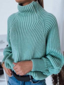 Damen Lässig Unifarben Winter Schwer Täglich Weit Standard Langarm Rollkragen Pullover