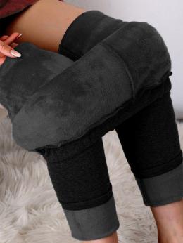 Damen Lässig Unifarben Winter Schwer Wärme Standard Lang Legging H-Linie Leggings