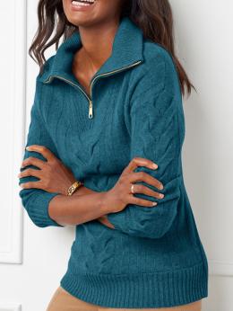 Damen Lässig Unifarben Winter Stehkragen Mikro-Elastizität Täglich Langarm Regelmäßig H-Linie Pullover