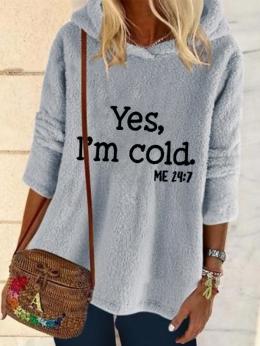 Damen Lässig Winter Textbriefe Stickerei Schwer Weit Standard Plüsch A-Linie Sweatshirts