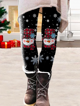Damen Lässig Winter Weihnachten Normal Täglich Regelmäßige Passform Bestseller Lang H-Linie Leggings