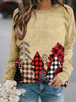 Damen Lässig Winter Weihnachten Polyester Mikro-Elastizität Party Standard Regelmäßig Regelmäßig Sweatshirts