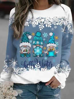 Damen Lässig Winter Weihnachten Täglich Langarm Baumwolle-Gemisch Regelmäßig H-Linie Regelmäßig Sweatshirts