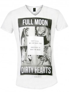 Death By Zero Herren Shirt Dirty Hearts (wei)