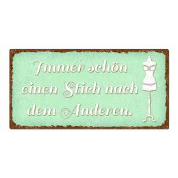 Dekoschild im Vintage Look mit Wunschtext 200 x 100mm pastellmint/braun