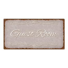 Dekoschild im Vintage Look mit Wunschtext 200 x 100mm taupe/braun