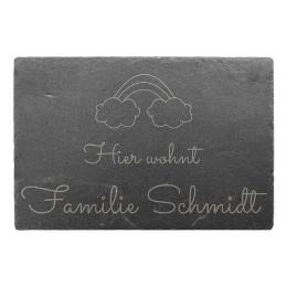 Dekoschild mit Regenbogen und Familiennamen 30 x 20 cm