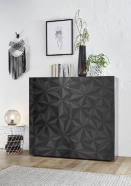 Design Highboard Hochglanz Prisma Anthrazit