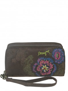 Desigual Damen Portemonnaies Two Levels Flower Diamond (braun)