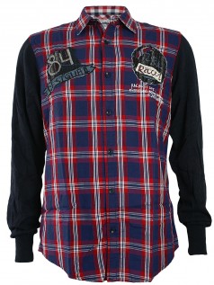 Desigual Herren Langarm Hemd Royal