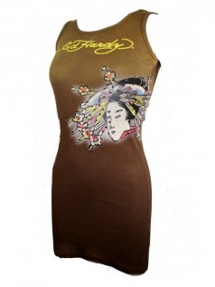 Ed Hardy Damen Strass Tank Tunica Shirt Geisha