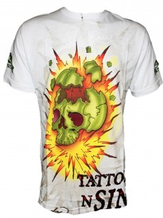 Ed Hardy Herren Multiprint Shirt Exploding Skull