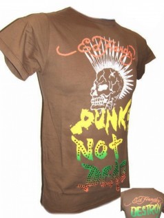 Ed Hardy Herren Strass Shirt PunksNotDead (S)