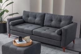 Eymense 3-Sitzer Sofa Kraft Leinenstoff Modern Anthrazit