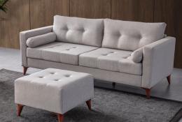 Eymense 3-Sitzer Sofa Kraft Leinenstoff Modern Creme
