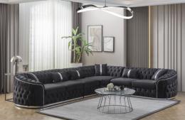 Eymense Ecksofa Elite Chesterfield Silber