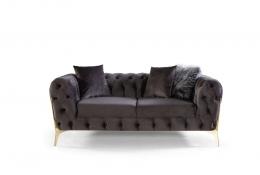 Eymense Sofa 2-Sitzer Mildor in Schwarz Chrom