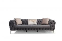 Eymense Sofa 3-Sitzer Mildor in Schwarz Chrom