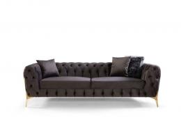 Eymense Sofa 3-Sitzer Mildor in Schwarz Gold