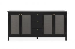 Finori Sideboard Cordoba Schwarz mit "Nobel"-Geflecht