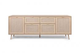 Finori Sideboard Groß Bali Sonoma Eiche Rafia Geflecht