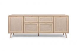 Finori Sideboard Groß Bali Sonoma Eiche Rafia Geflecht