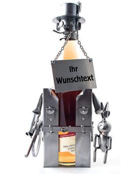 Flaschenhalter für Likör oder Schnaps - Schraubenmännchen Jäger