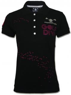 Fore!titude Damen Strass Polo Shirt Diva