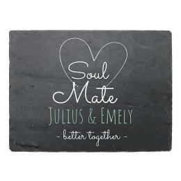 Geschenk für beste Freunde - Schiefertafel mit Namen - Soul Mate