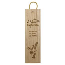 Geschenk zu Weihnachten - Weinbox mit Gravur Design 1