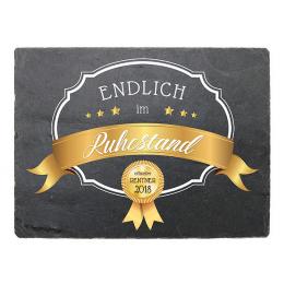 Geschenk zur Pensionierung - Schiefertafel mit Wunschtext 200 x 150 mm