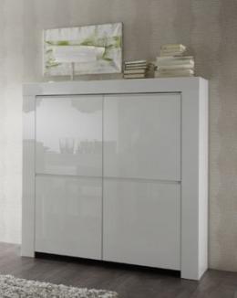 Highboard Amalfi Hochglanz weiß 4-türig