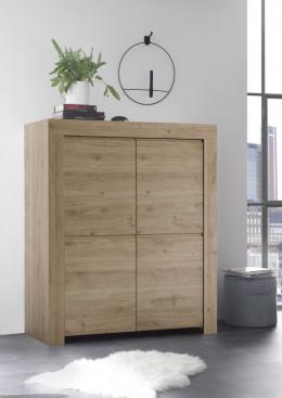 Highboard in modernem Design Firenze 4-türig Eiche Cadiz