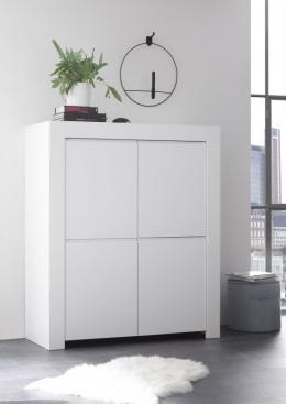 Highboard in modernem Design Firenze 4-türig Weiß matt