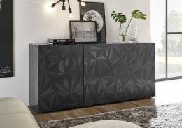 Hochglanz Sideboard Prisma 3-türig Anthrazit