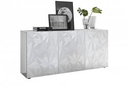 Hochglanz Sideboard Prisma 3-türig Weiß