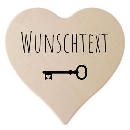 Holzherz mit Wunschtext und Symbol - 24 cm