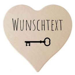 Holzherz mit Wunschtext und Symbol - 24 cm