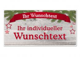 Hüttendeko-Schild mit Wunschtext und Banderole - 300 x 150mm