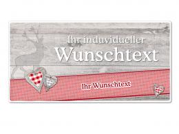 Hüttendeko-Schild mit Wunschtext und Hirsch - 300 x 150mm