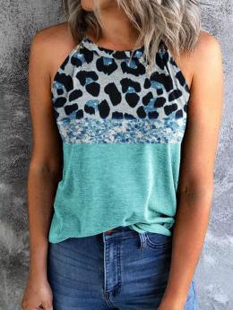 Lässig Farbblock Sommer Neckholder Täglich Jersey Standard Ärmellos Regelmäßig Tanktop Blusen & Shirts für Damen