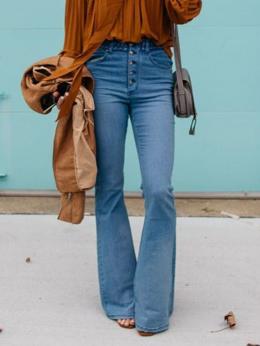 Lässig Frühling Hohe Taille Mikro-Elastizität Große Größen Denim Jeans für Damen