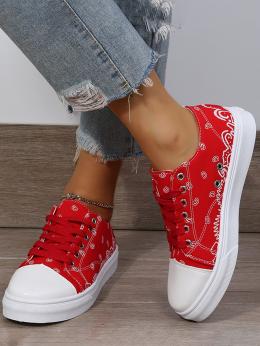 Lässig Paisley Alle Jahreszeiten Täglich Rund Große Größen Spitze-oben Nicht-Unterhose Segeltuch Sneakers für Damen