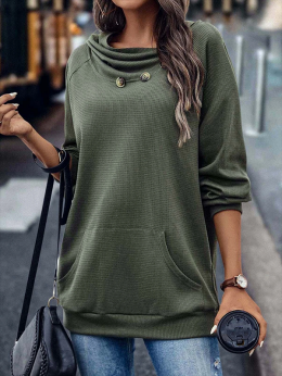 Lässig Unifarben Herbst Kapuze Mikro-Elastizität Weit Standard H-Linie Regelmäßig Sweatshirts für Damen