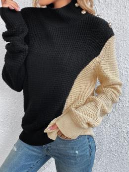 Lässig Unifarben Winter Gestrickt Schwer Täglich Weit Bestseller Regelmäßig Pullover für Damen