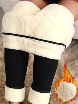 Lässig Unifarben Winter Schwer Hohe Elastizität Wärme Standard Lang Legging Leggings für Damen